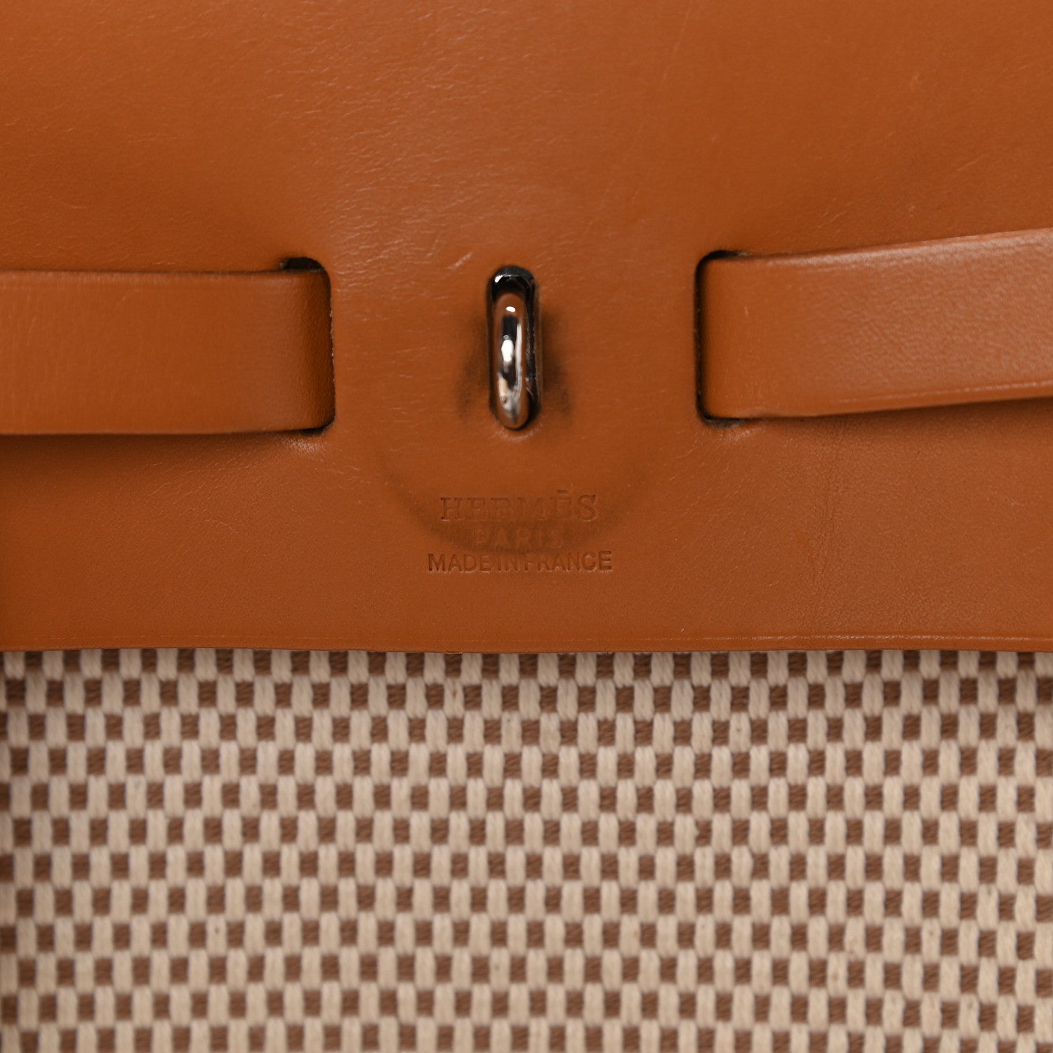 Hermes Toile Vache Calfskin Herbag 30 PM Backpack Natural 7 of 10