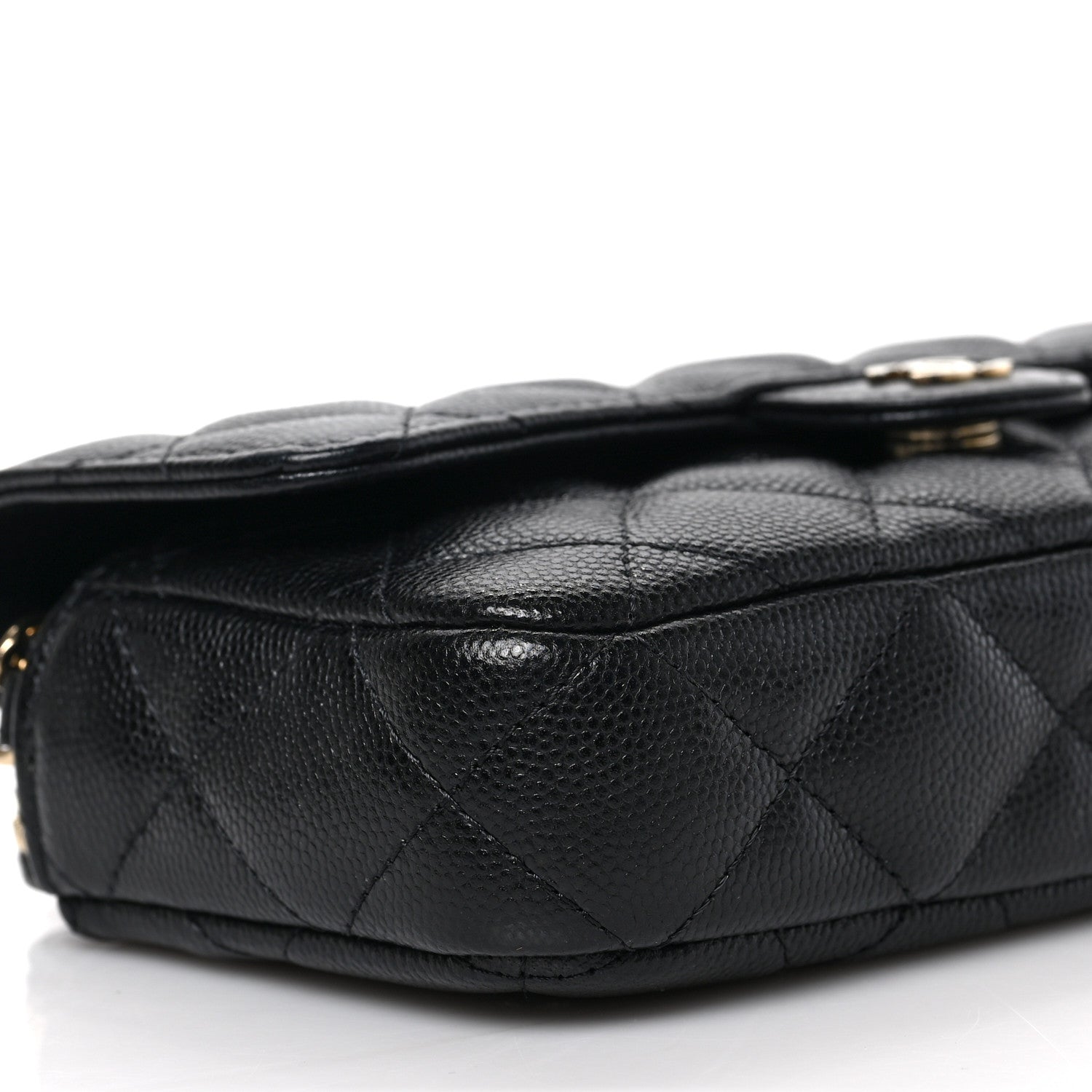 Chanel Caviar Quilted Flap Phone Holder With Chain Black 8 of 9
