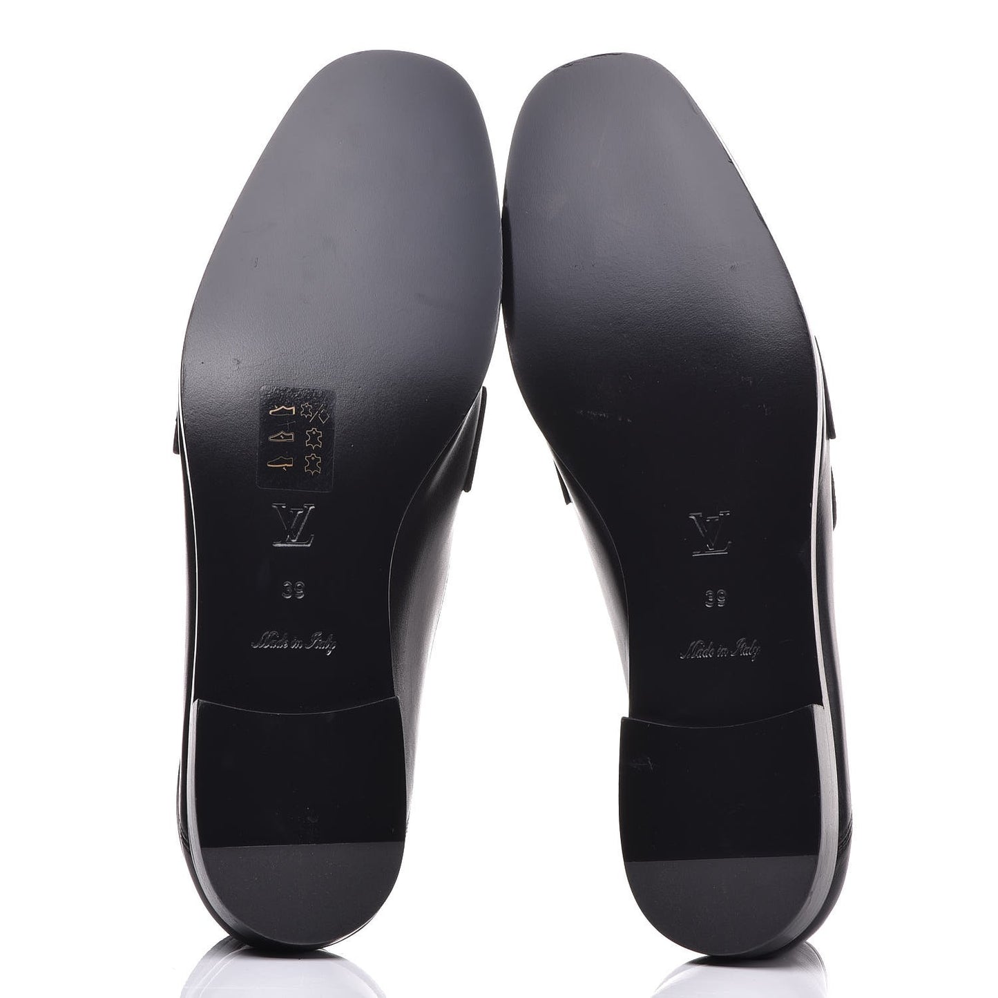 Calfskin Monogram Studded Loafers 39 Black