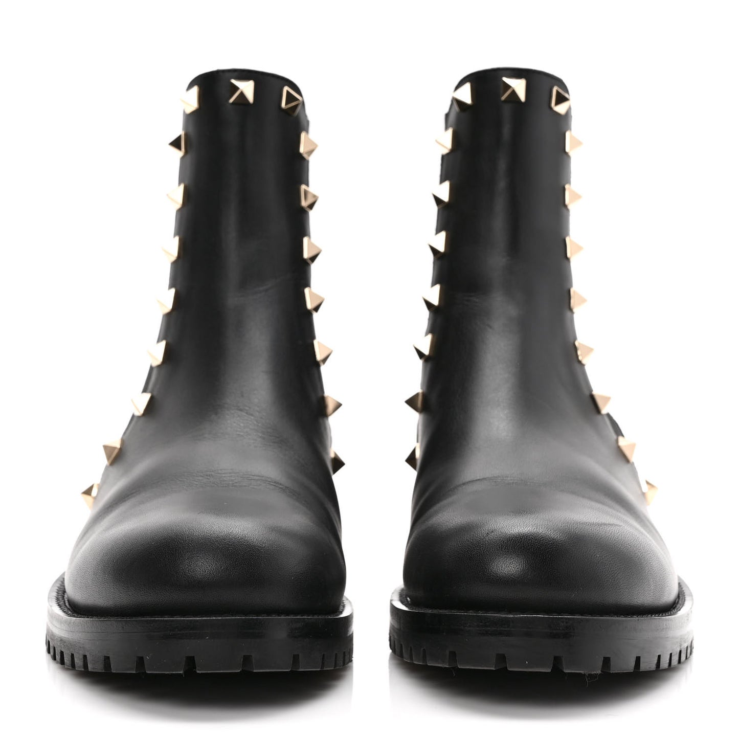 Calfskin Rockstud Beatle Chelsea 20mm Ankle Boots 38 Black
