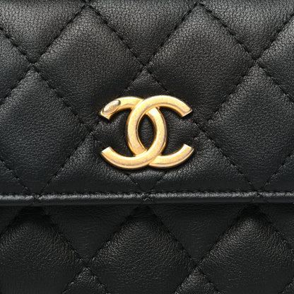 Chanel Calfskin Quilted About Pearls Card Holder Flap With Chain Black 9 of 12