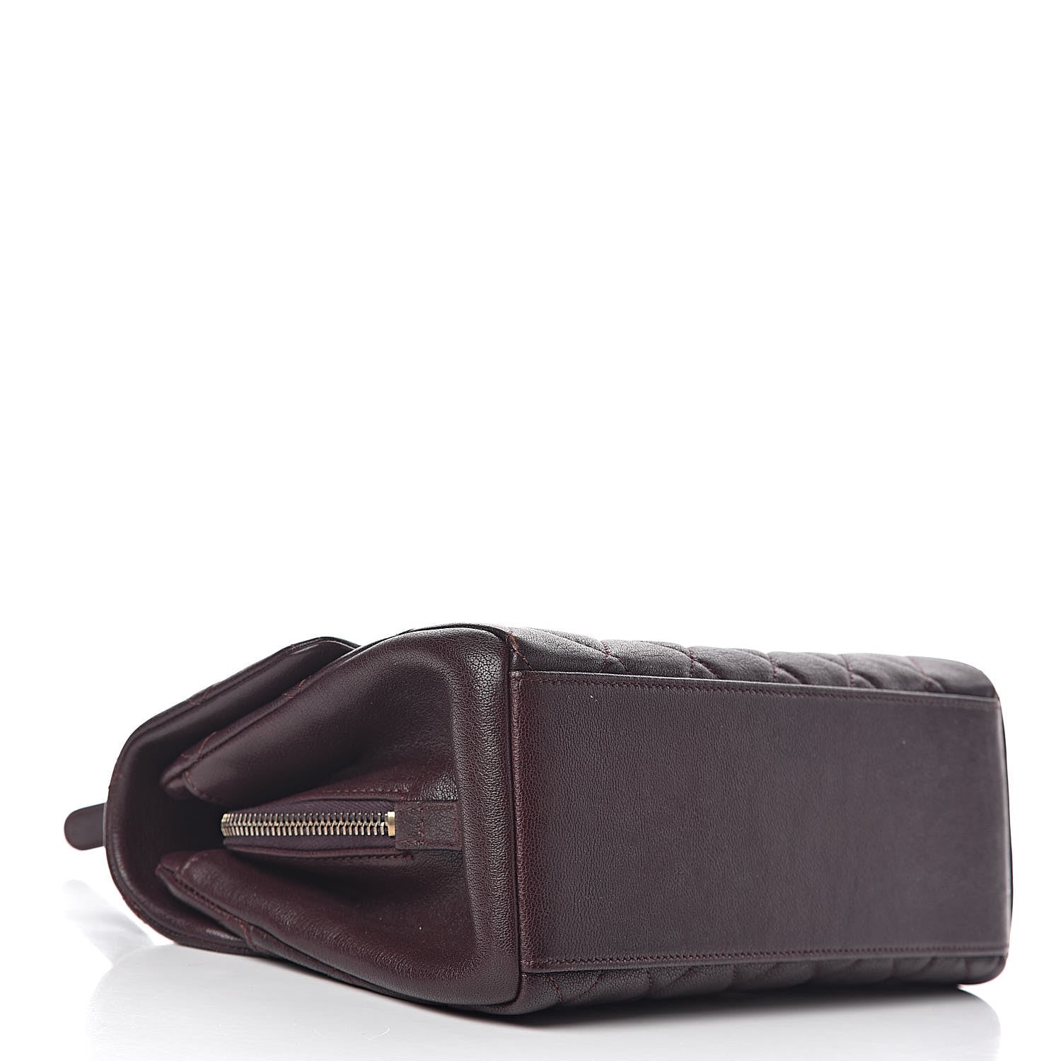 Chanel Shiny Sheepskin Quilted Small Trapezio Flap Dark Burgundy 4 of 11