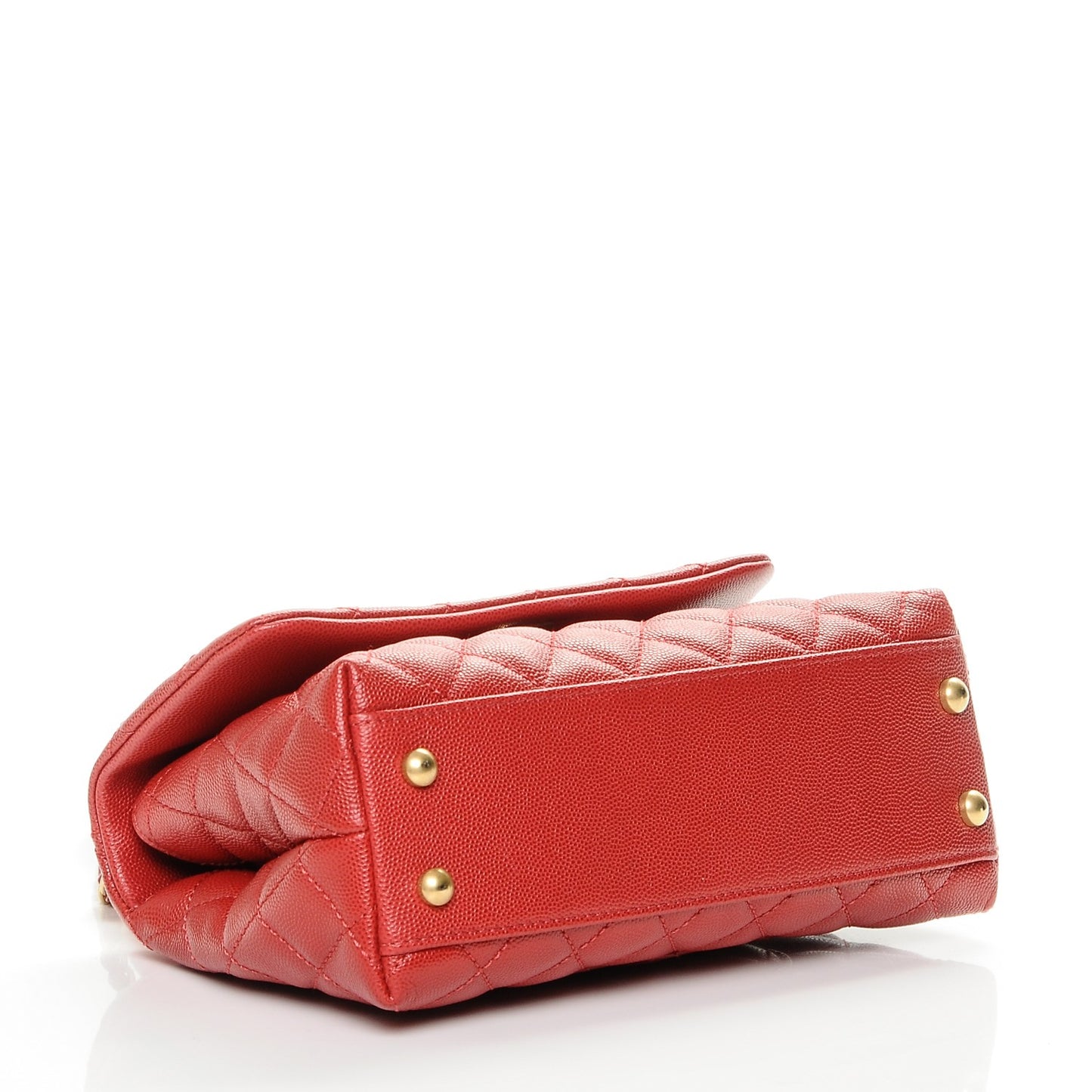 Caviar Quilted Mini Coco Handle Flap Red