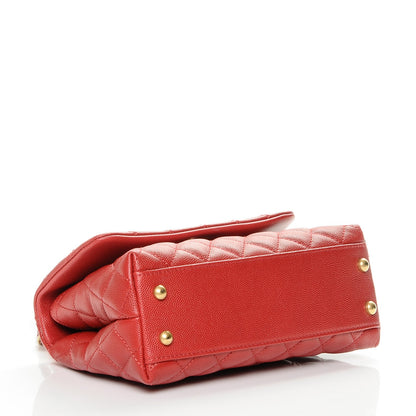 Chanel Caviar Quilted Mini Coco Handle Flap Red 4 of 7