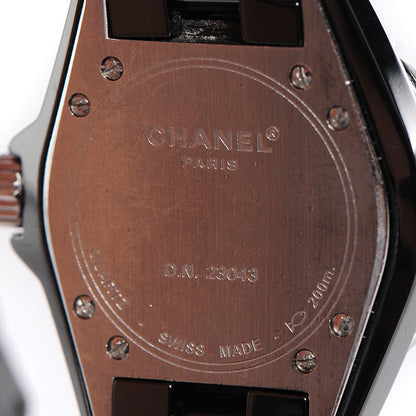 Chanel Stainless Steel Ceramic Diamond Pave Bezel Dial 33mm J12 Quartz Watch Black 6 of 6