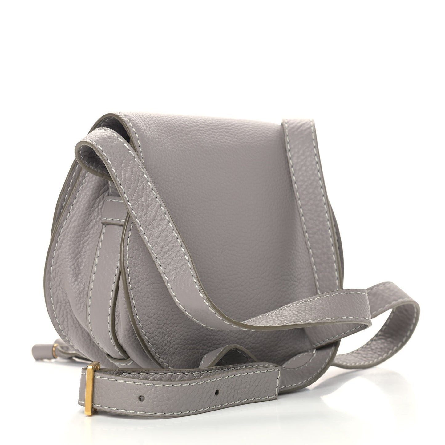 Calfskin Mini Marcie Round Crossbody Bag Cashmere Grey