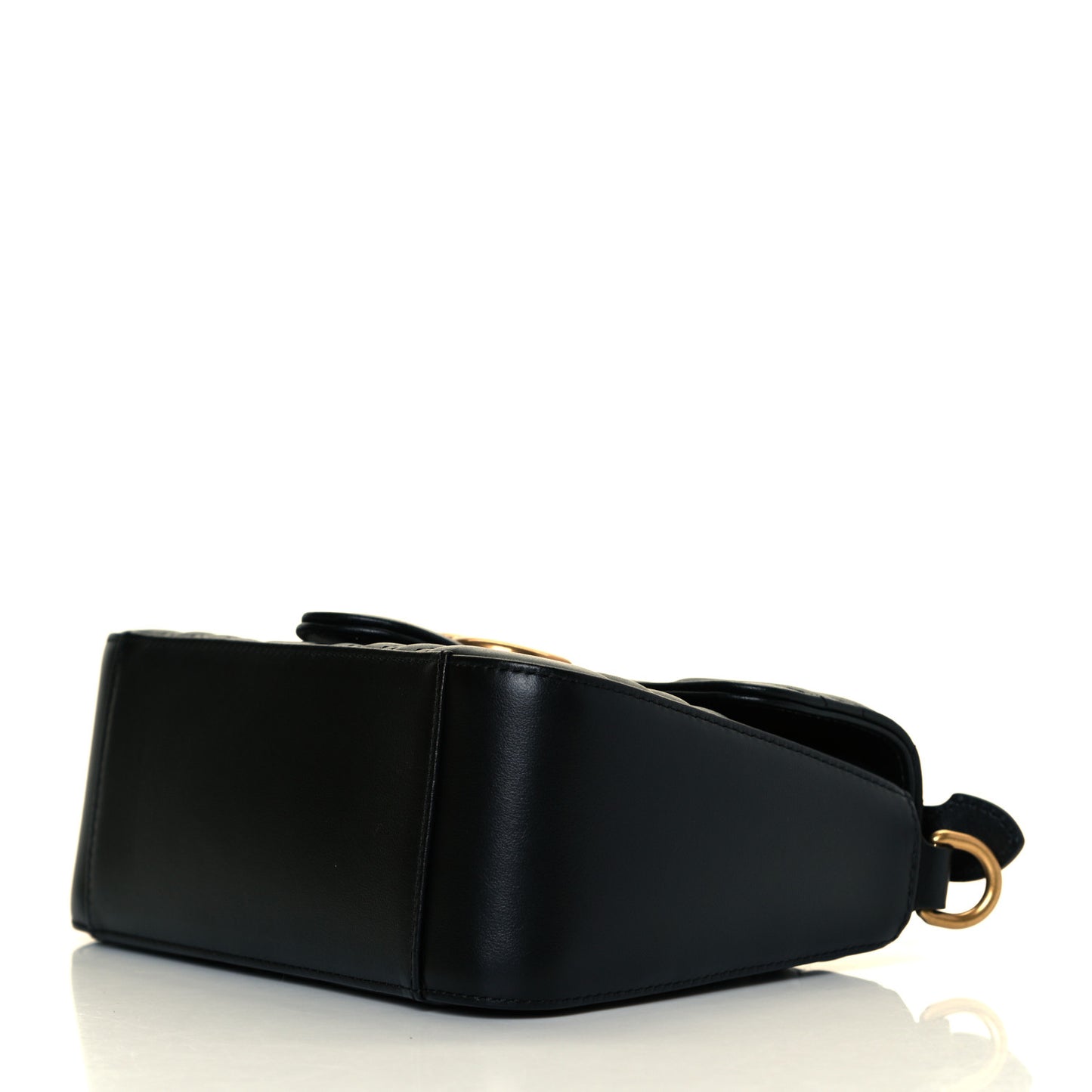 Calfskin Matelasse Mini GG Marmont Top Handle Shoulder Bag Black