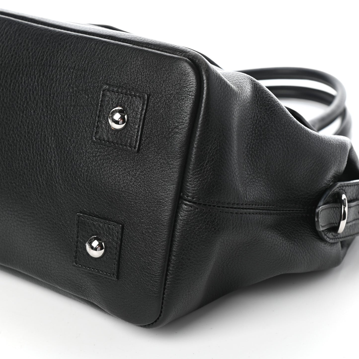 Soft Grain Calfskin Satchel Black