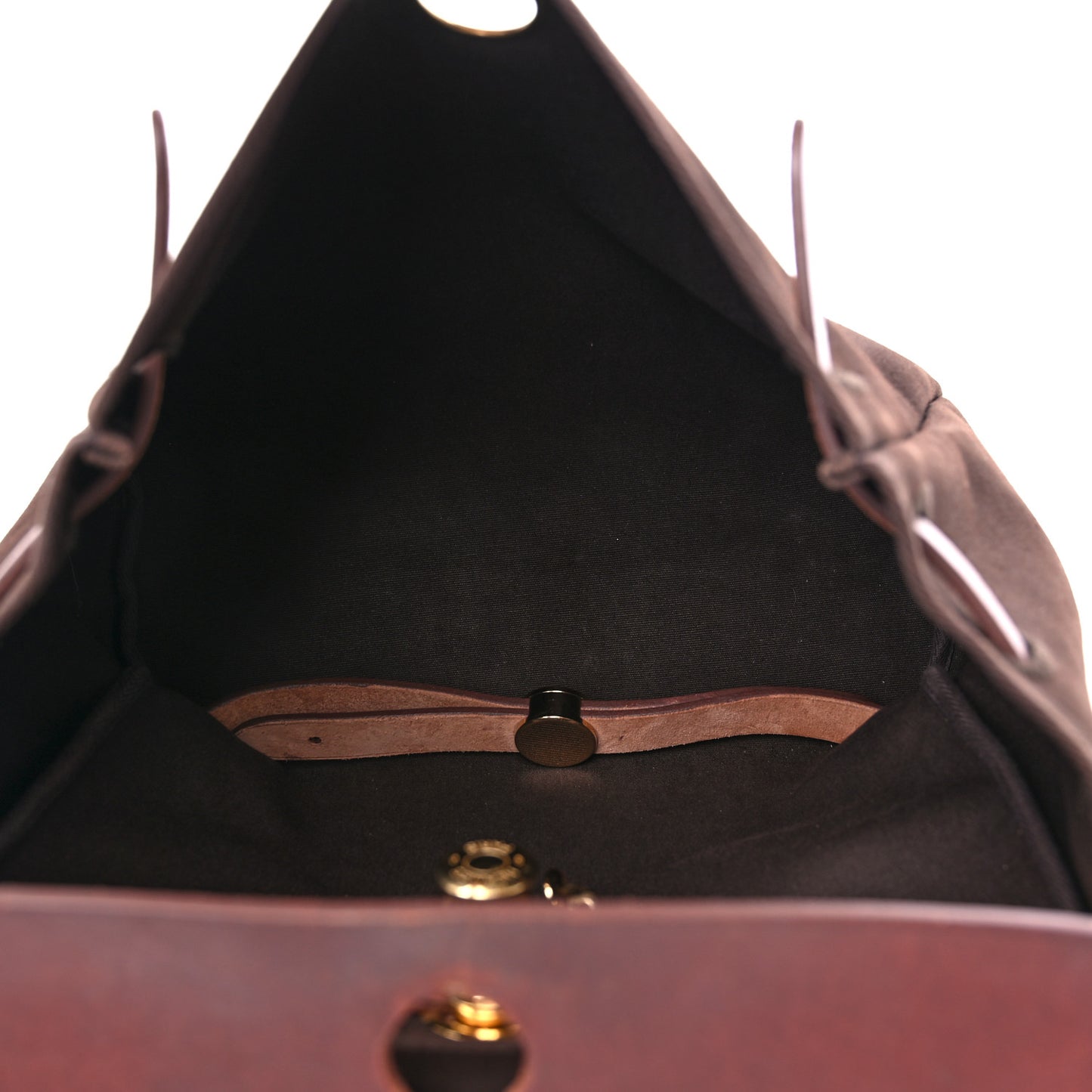 Toile Vache Calfskin Herbag 30 PM Backpack Havane