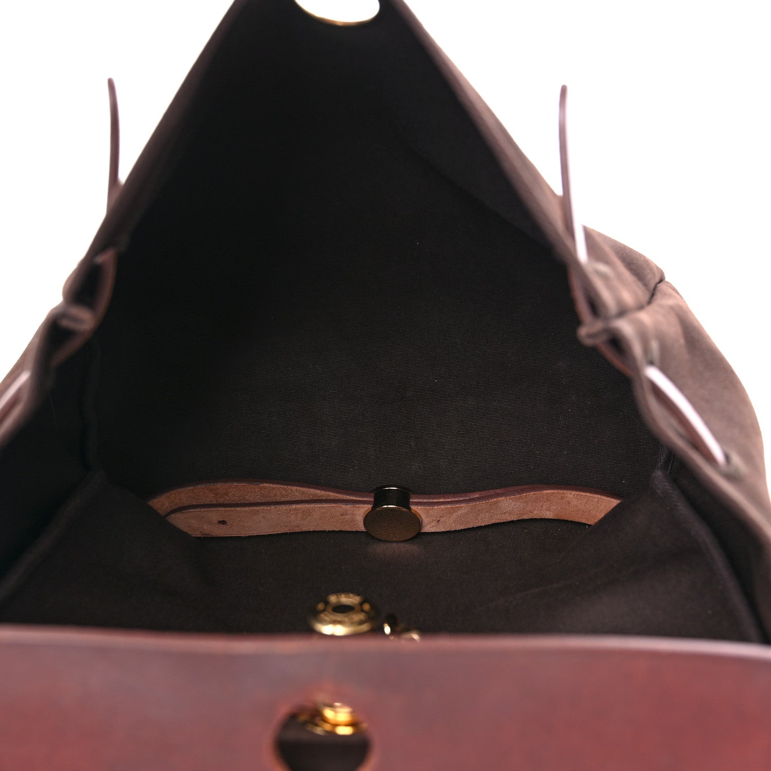 Hermes Toile Vache Calfskin Herbag 30 PM Backpack Havane 7 of 22