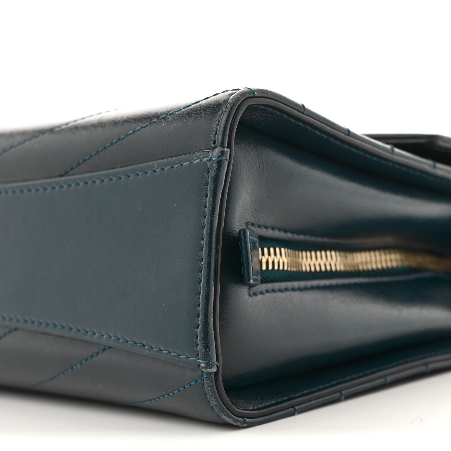 Chanel Calfskin Chevron Quilted Medal Flap Blue 10 of 16