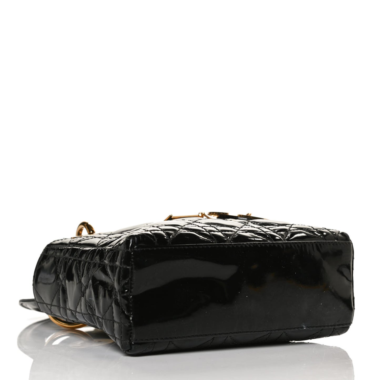 Patent Cannage Mini Lady Dior Black