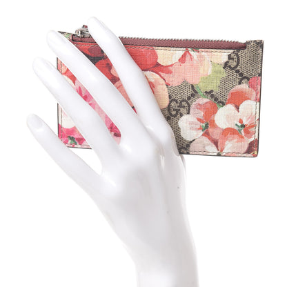 Gucci GG Supreme Monogram Blooms Coin Case Card Holder Beige Multicolor Dry Rose 2 of 8
