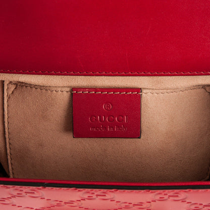 Gucci Guccissima Small Padlock Shoulder Bag Hibiscus Red 6 of 7