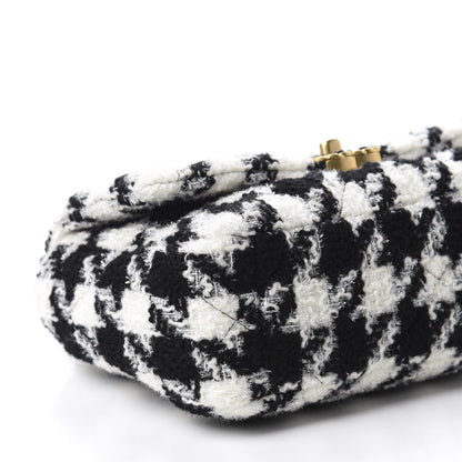 Chanel Tweed Quilted Medium 19 Flap Black Ecru White 6 of 10