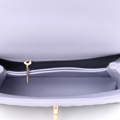 Chanel Caviar Quilted Mini Coco Handle Flap Light Purple 5 of 10
