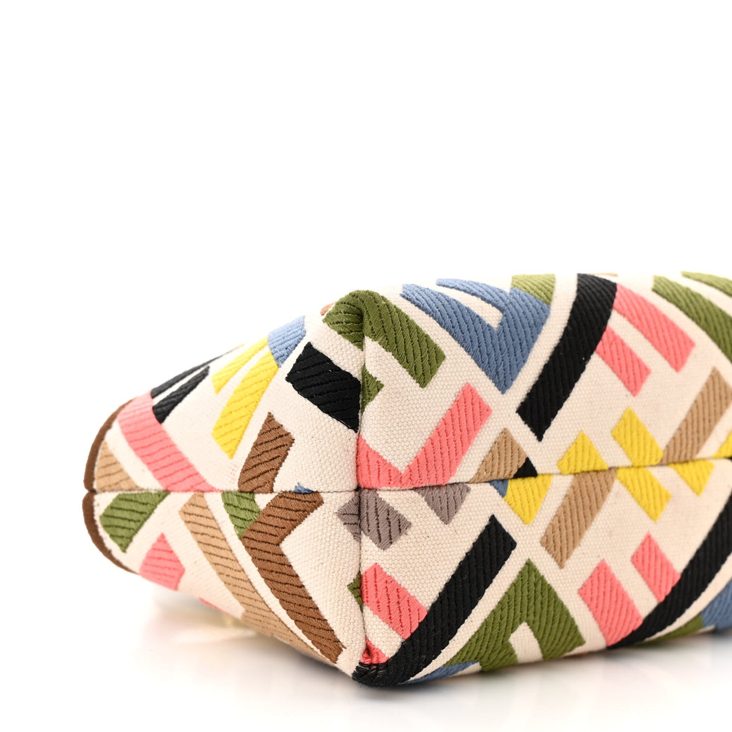 Canvas Vitello FF Multicolor Embroidered Mini By The Way Top Handle Boston Bag Multicolor