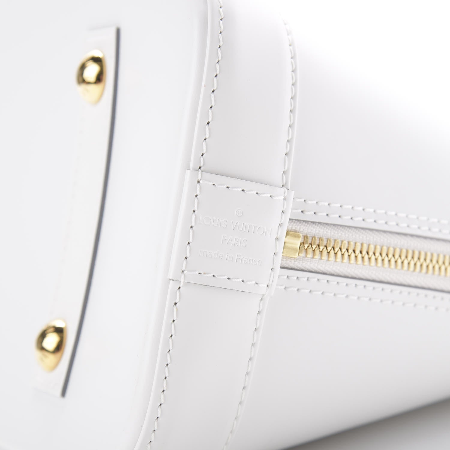 Louis Vuitton Smooth Calfskin Signature Alma PM White 9 of 10