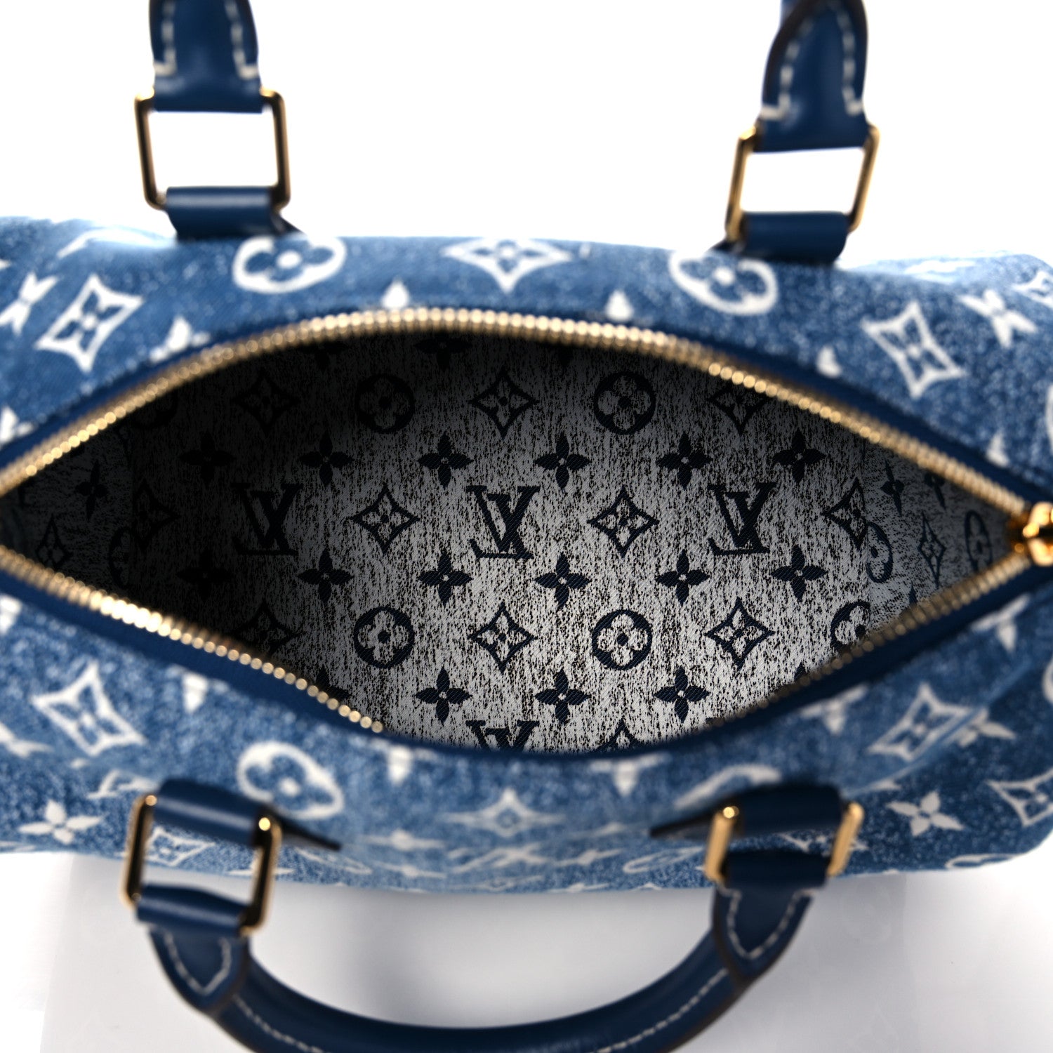 Louis Vuitton Monogram Jacquard Denim Speedy Bandouliere 25 Bleu 5 of 10