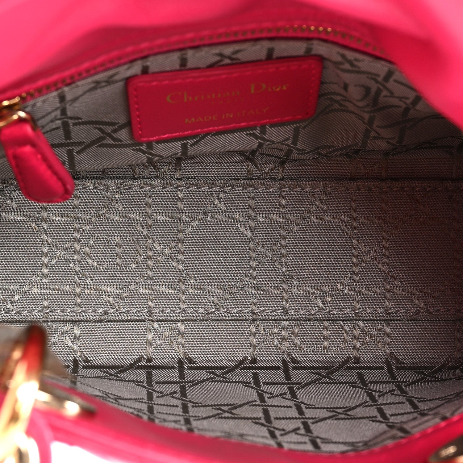 Christian Dior CHRISTIAN DIOR Lambskin Cannage Mini Lady Dior Fuchsia 5 of 17