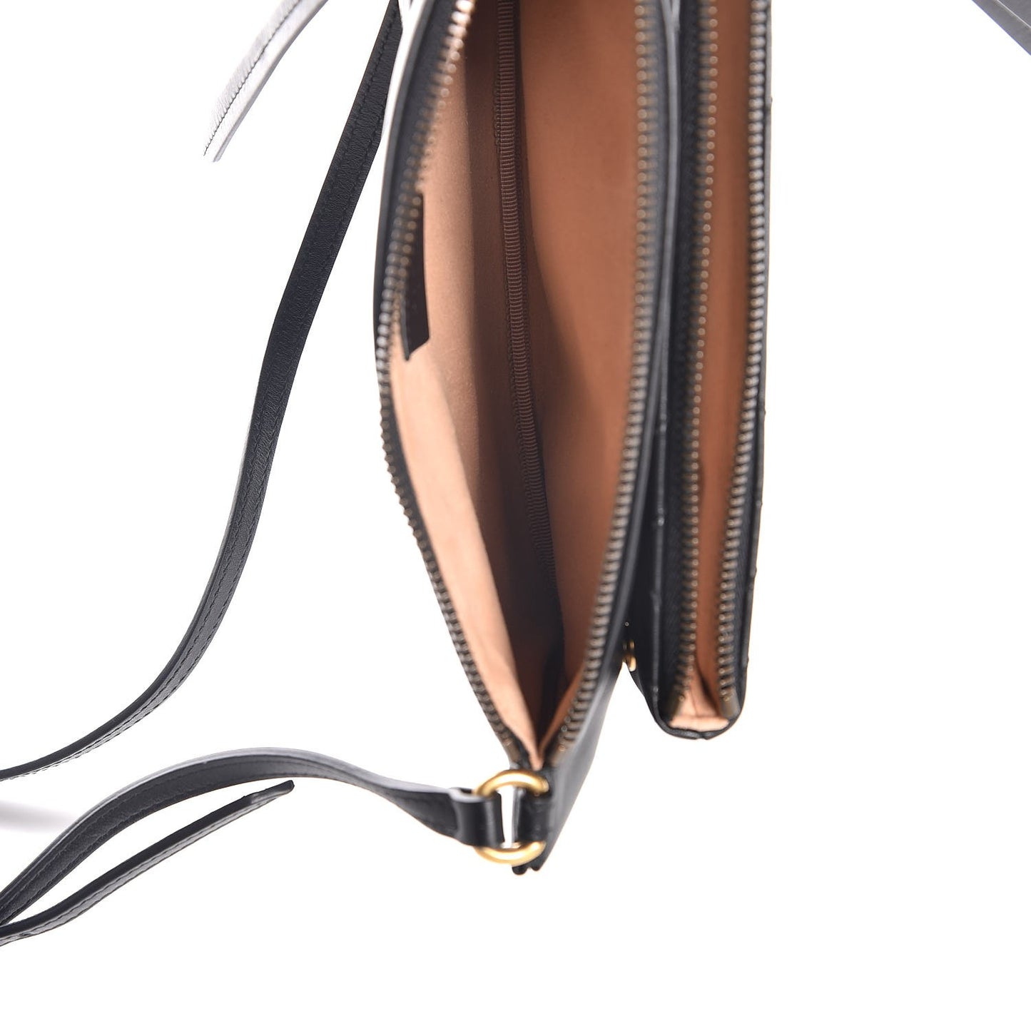 Calfskin Matelasse Small GG Marmont Double Zip Shoulder Bag Black