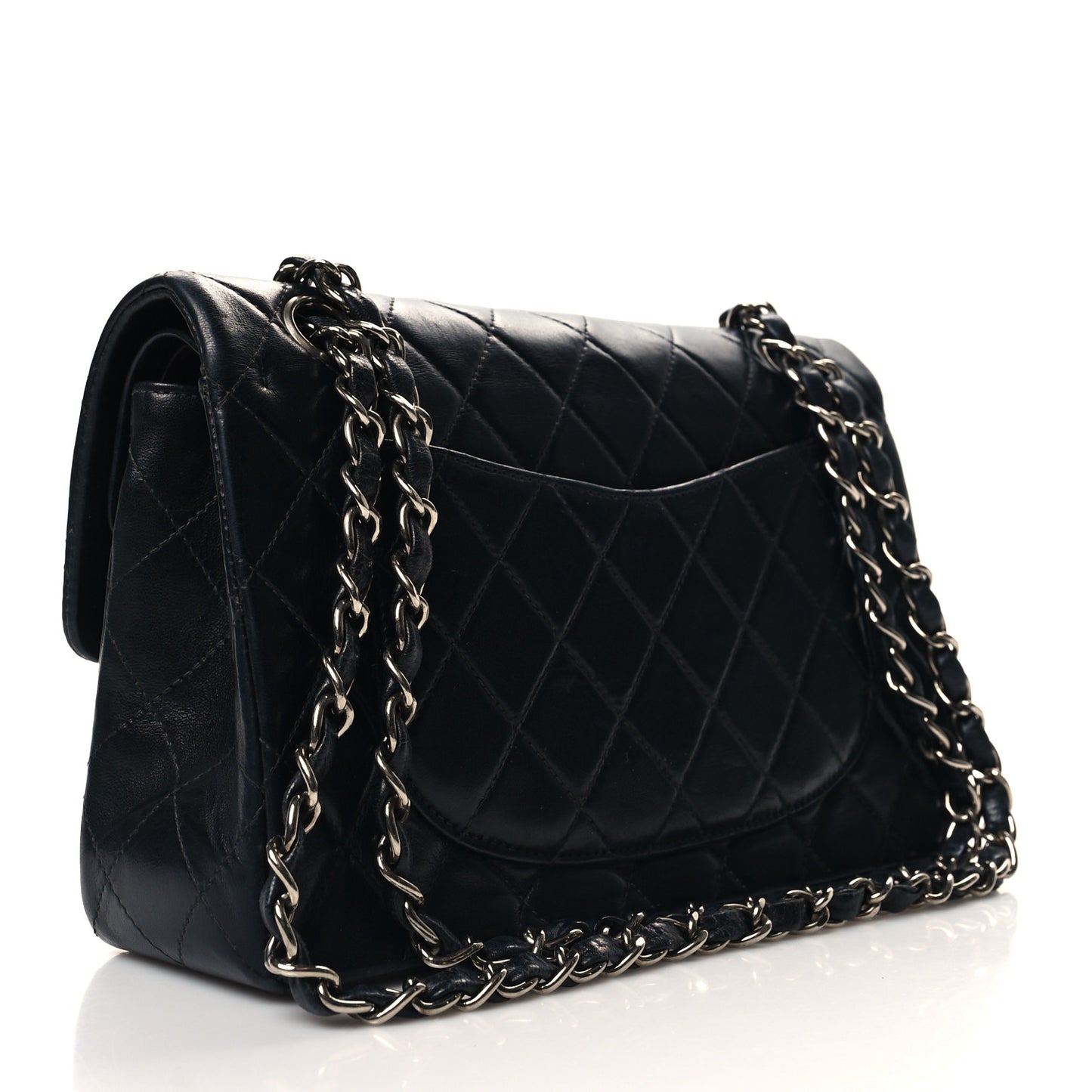 Lambskin Quilted Small Double Flap Black