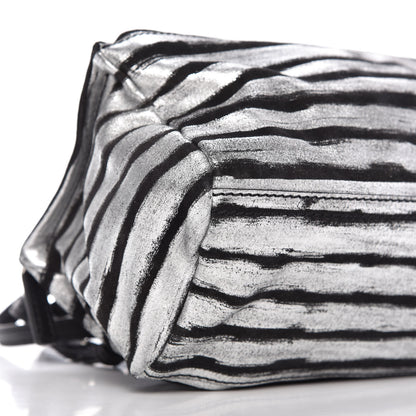 Givenchy Metallic Calfskin Striped Mini Pandora Black Silver 6 of 10