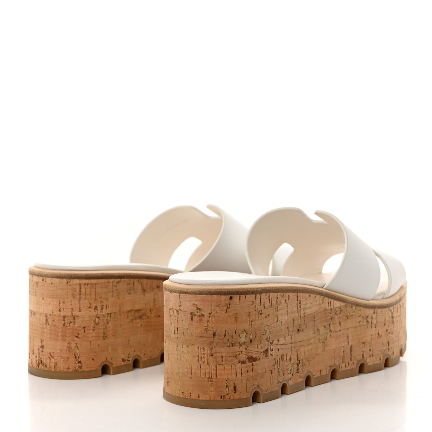 Calfskin Cork Eze 30 Sandals 37 White