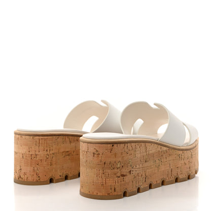Hermes Calfskin Cork Eze 30 Sandals 37 White 4 of 9