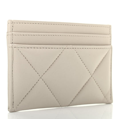 Chanel Lambskin Quilted Chanel 19 Card Holder Light Beige 3 of 8