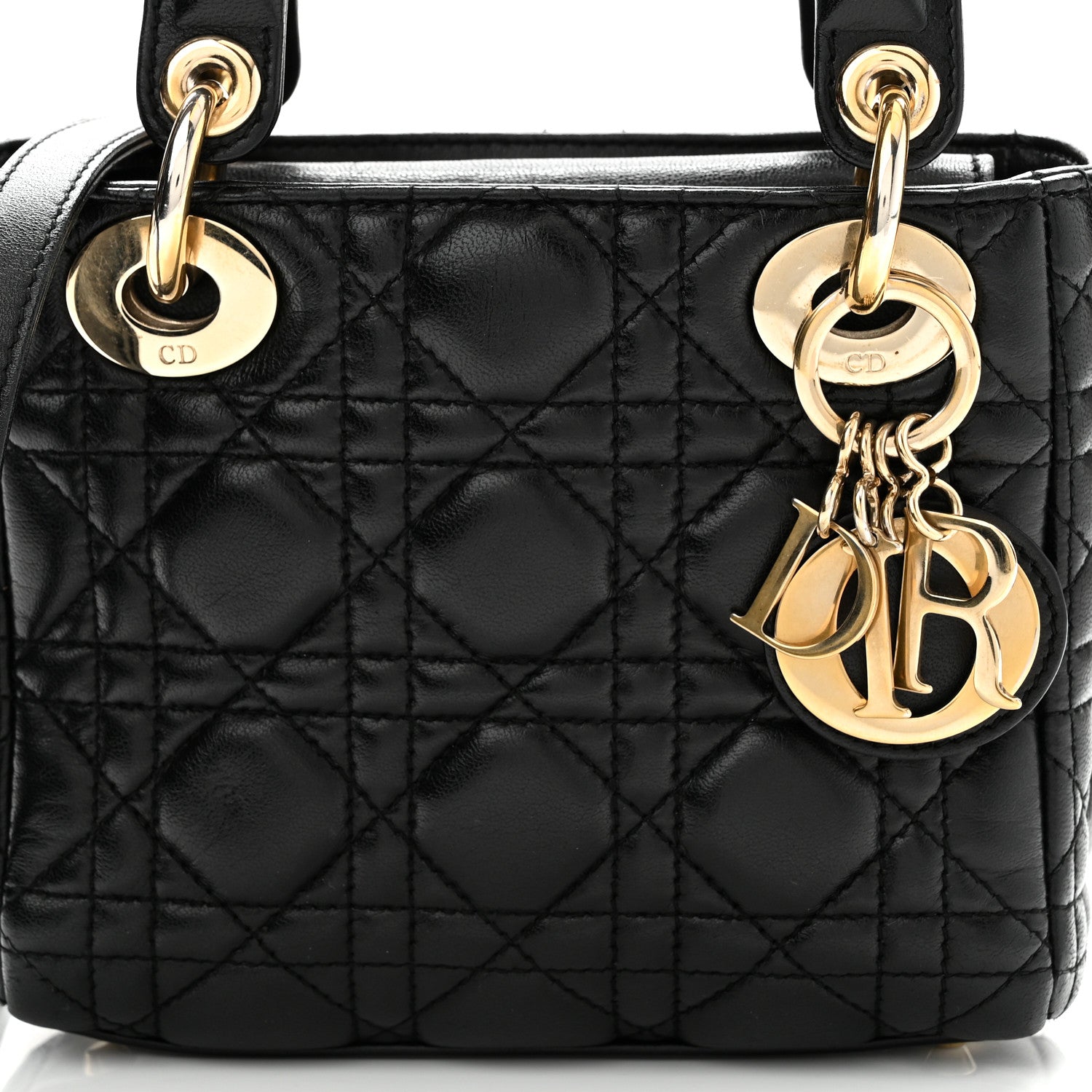 Christian Dior Lambskin Cannage Mini Lady Dior Black 8 of 10