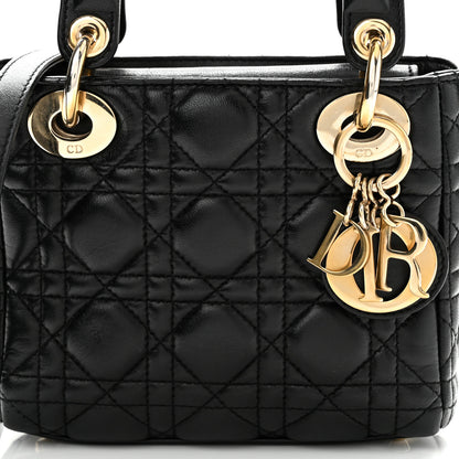 Christian Dior Lambskin Cannage Mini Lady Dior Black 8 of 10