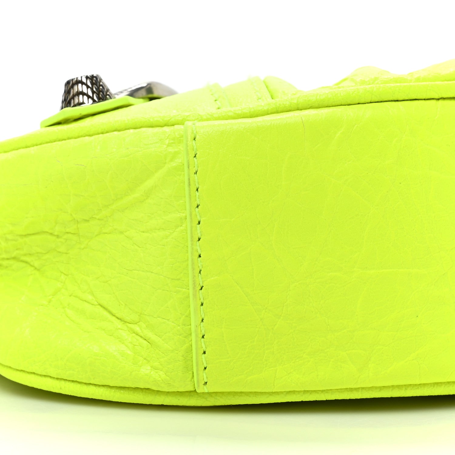 Balenciaga Agneau Arena Le Cagole Chain Shoulder Bag XS Fluo Yellow 9 of 9