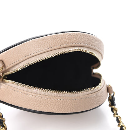 Chanel Caviar Quilted Round Filigree Crossbody Beige Black 5 of 11