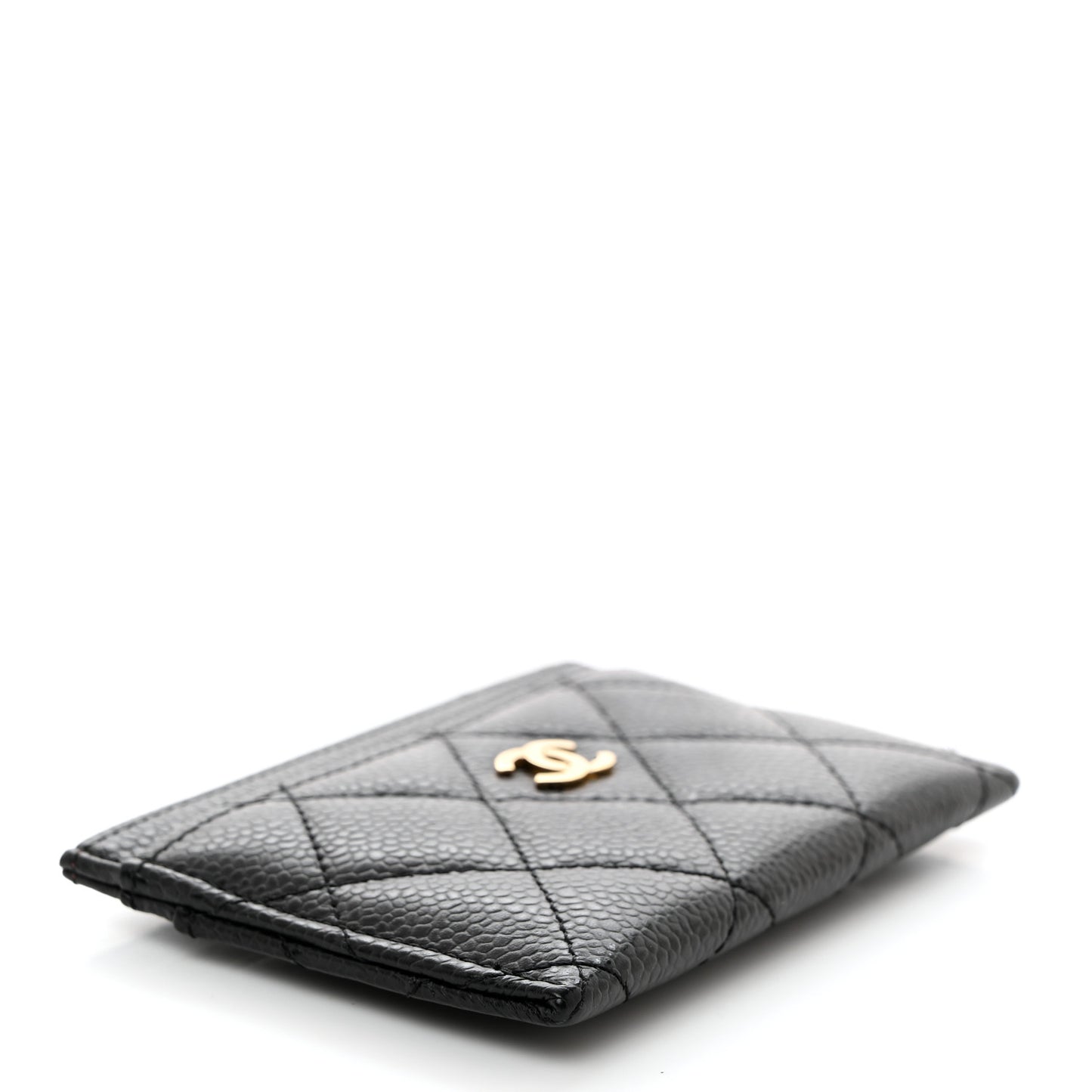 Caviar Quilted Card Holder Black