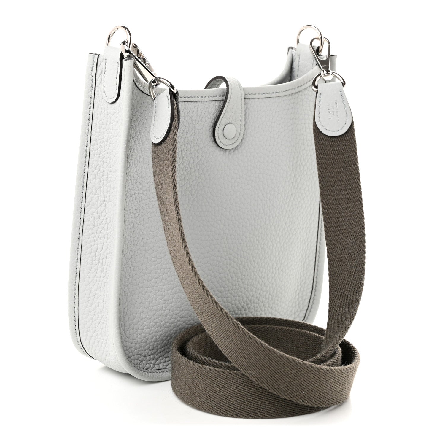 Hermes Taurillon Clemence Amazone Evelyne TPM Bleu Pale Gris Etain 3 of 11