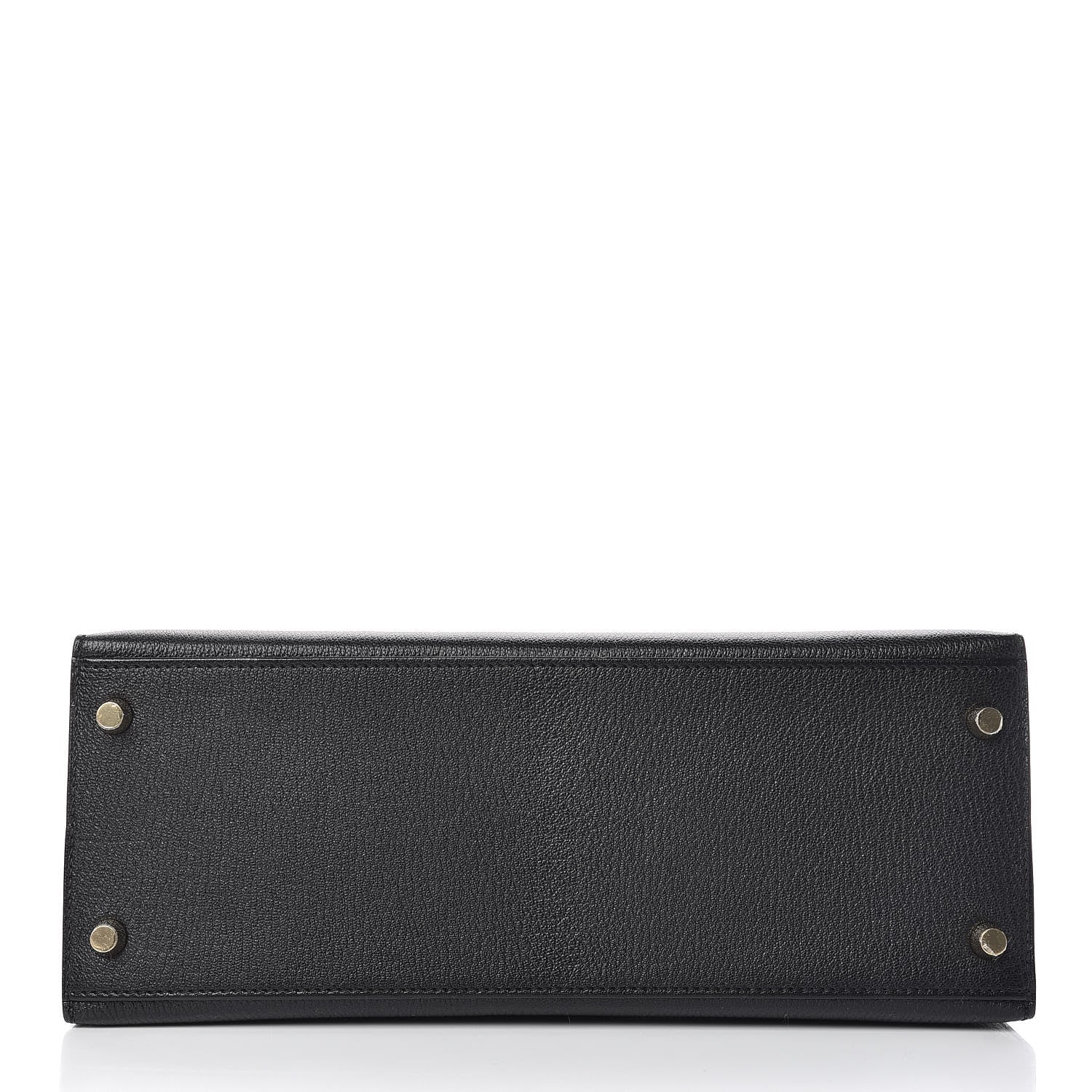 Hermes Chevre Mysore Horseshoe Kelly Sellier 28 Black Deep Red 6 of 36