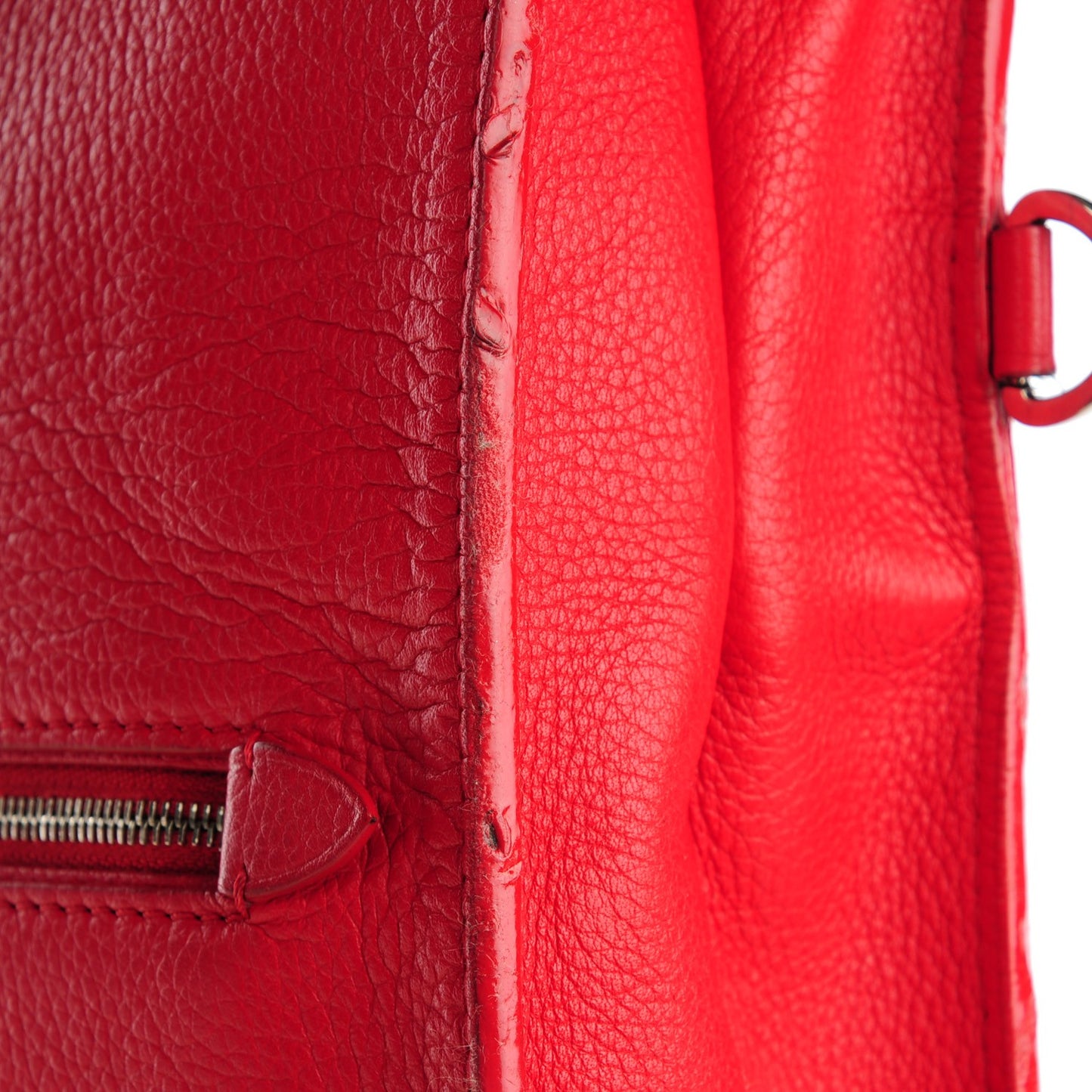 Calfskin Mobil Tote Carmine