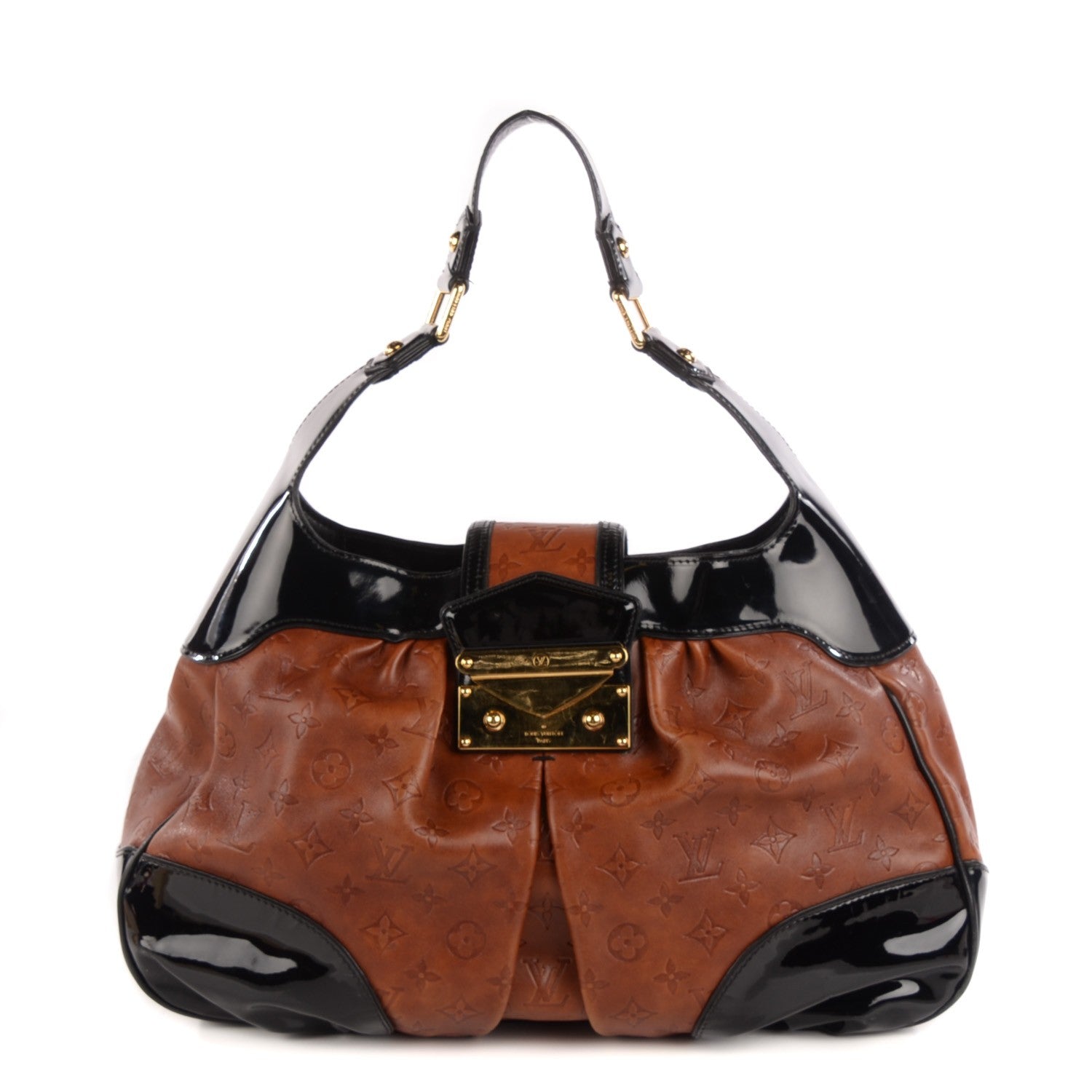 Louis Vuitton Monogram Embossed Cuir Polly Hobo Fauve 1 of 7