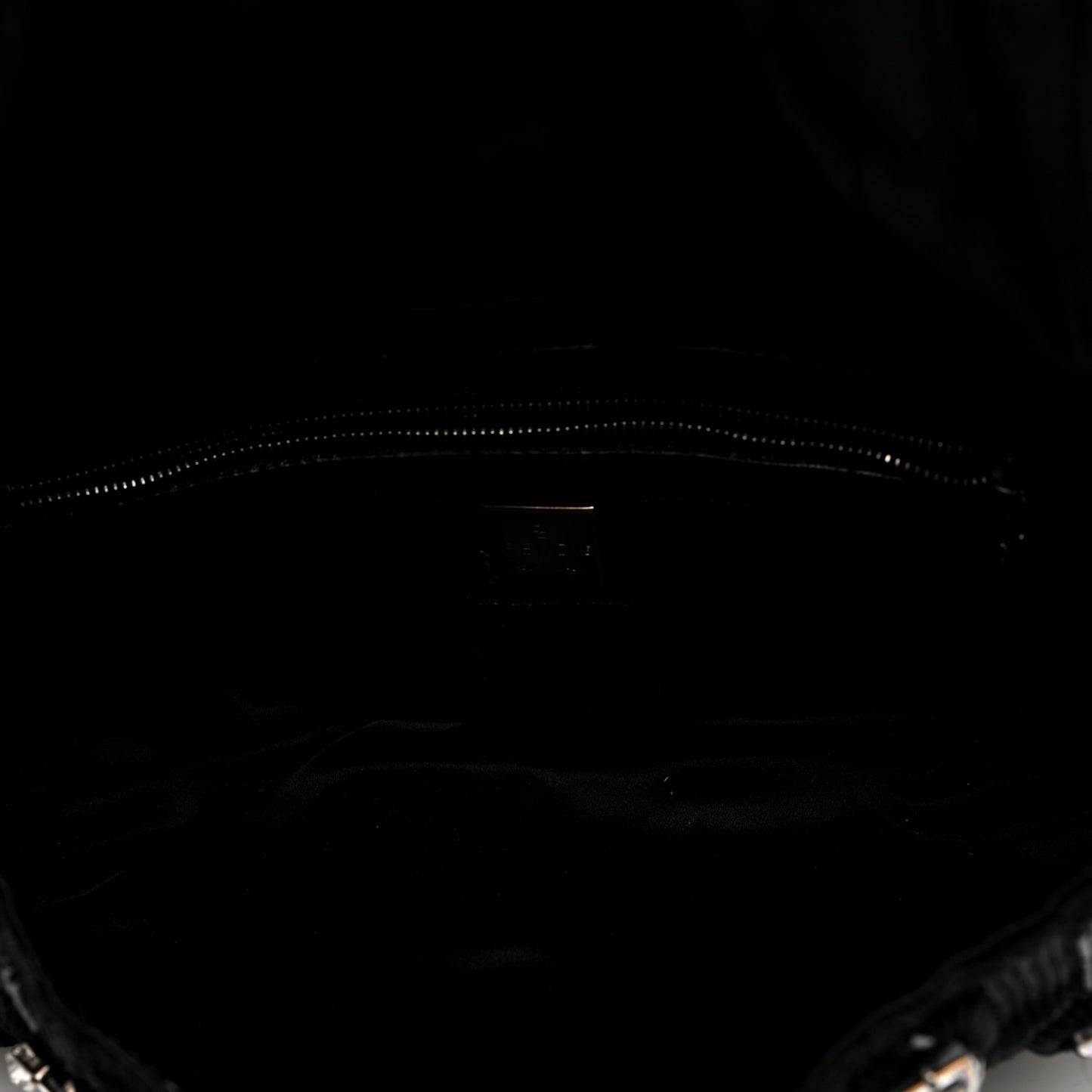 Fabric Beaded Crystal Baguette Black