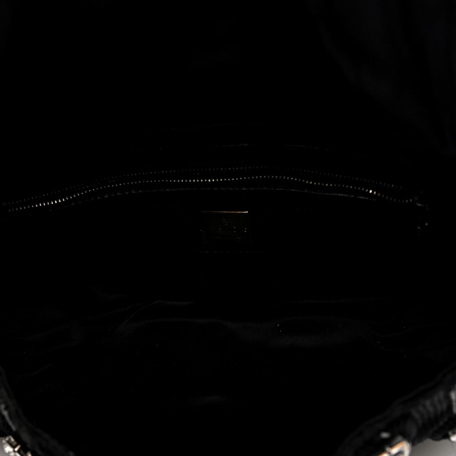 Fendi Fabric Beaded Crystal Baguette Black 5 of 9