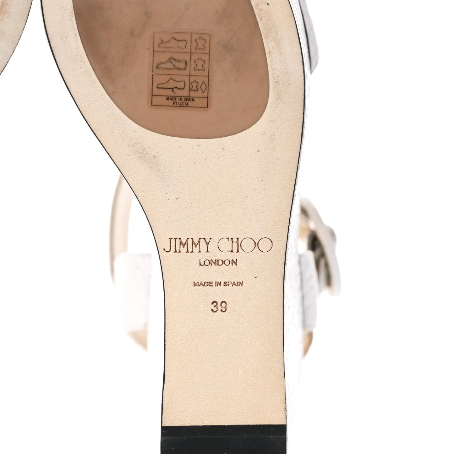 Crocodile Embossed Calfskin Abigail 100 Wedge Sandal 39 White