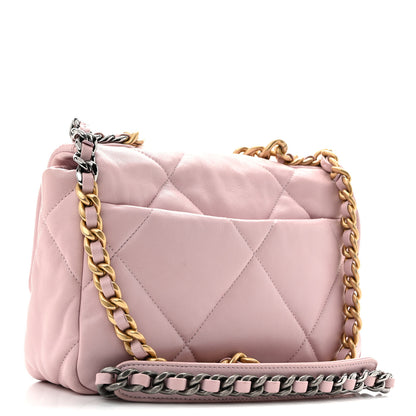 Chanel Lambskin Quilted Medium Chanel 19 Flap Light Pink 3 of 12