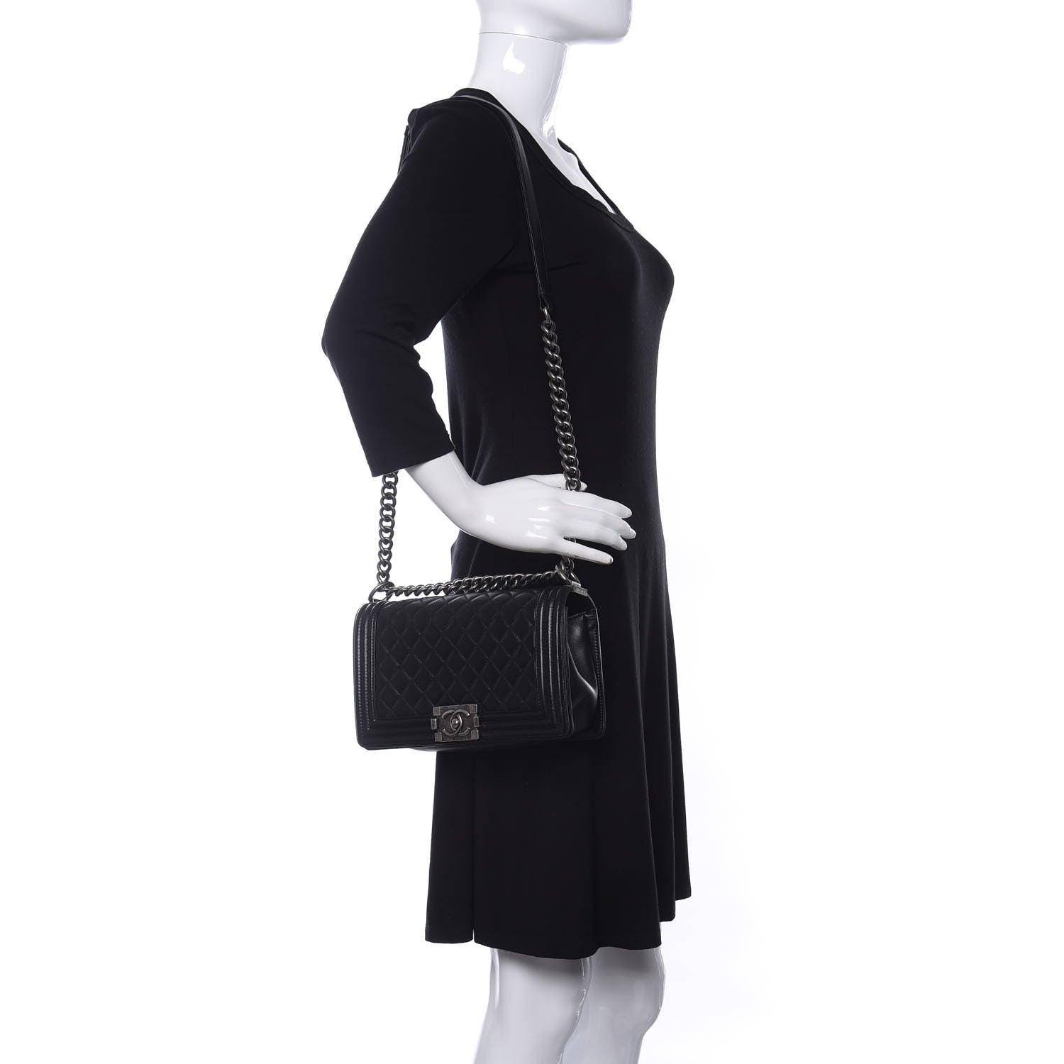 Chanel Lambskin Quilted Medium Boy Flap Black 2 of 16