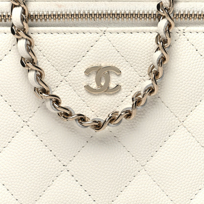 Chanel Caviar Quilted Small Vanity Case With Chain White 9 of 12