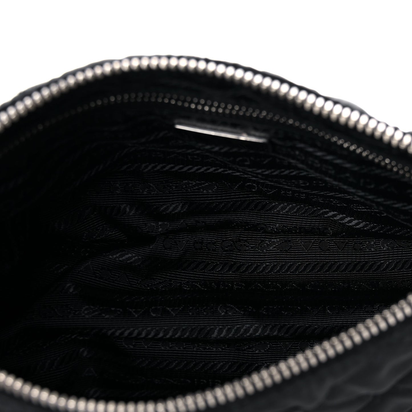 Nylon Tessuto Impuntu Quilted Crossbody Bag Black