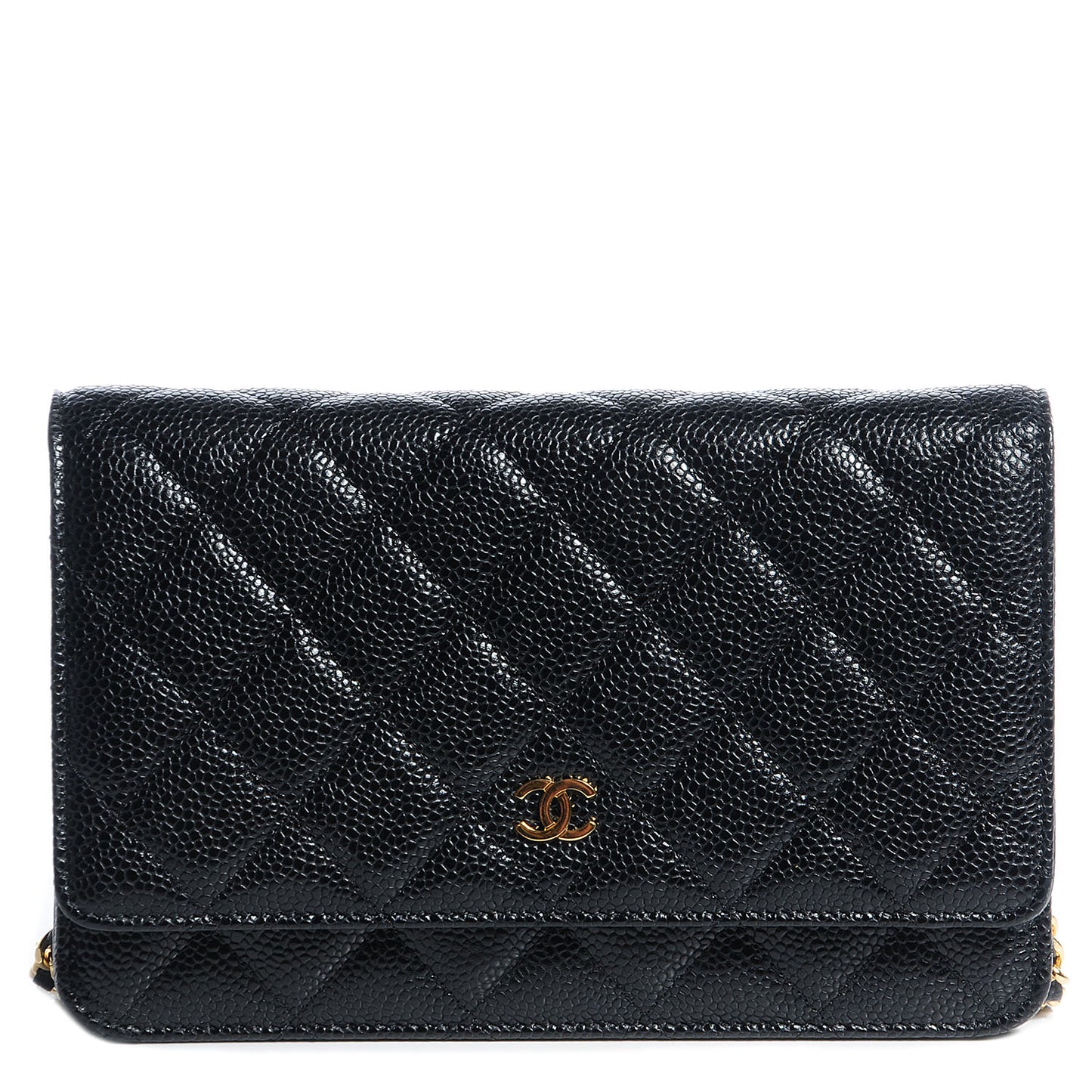 Caviar Quilted Wallet On Chain WOC Black