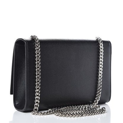 Saint Laurent Grain De Poudre Small Monogram Kate Satchel Black 3 of 8