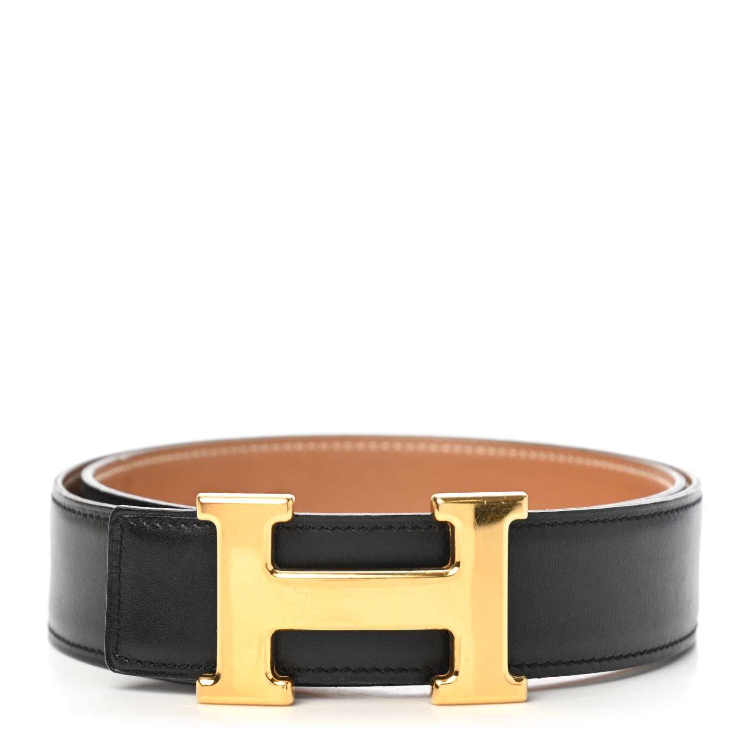 Hermes Box Chamonix 32mm H Belt 70 Black Gold 1 of 5