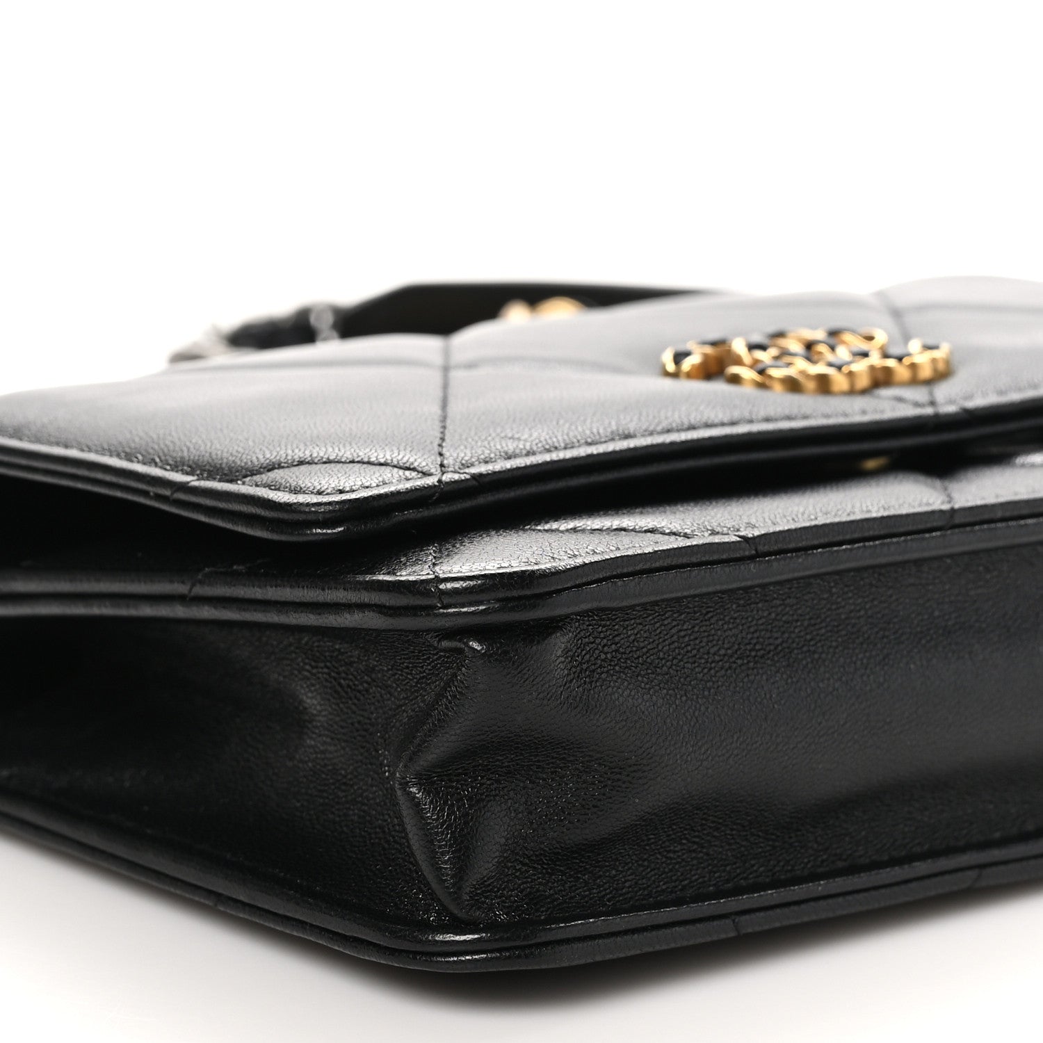 Chanel Lambskin Quilted Chanel 19 Wallet On Chain WOC Black 11 of 12